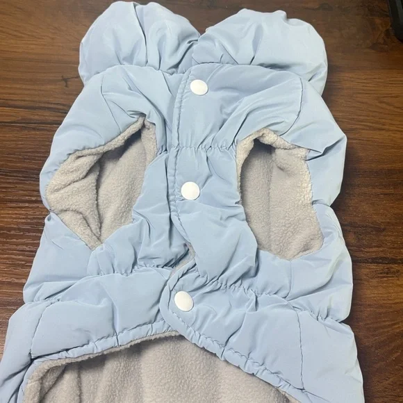 Chic Light Blue Quilted Pet Jacket Medium But Fits Like a Small - Picture 4 of 5